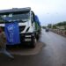 The World Food Program (WFP) convoy trucks carrying food items for the victims of Tigray war are seen parked after the checkpoints leading to Tigray Region were closed, in Mai Tsebri town, Ethiopia June 26, 2021.