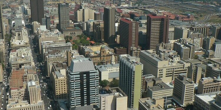 Aerial view of the City of Johannesburg
