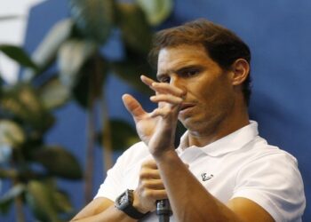 Spain's Rafael Nadal during the press conference.[File image]
