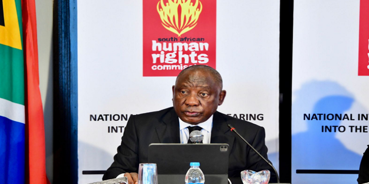 President Cyril Ramaphosa testifies before the HRC Commission Investigative Hearing into the July 2021 Unrest.
