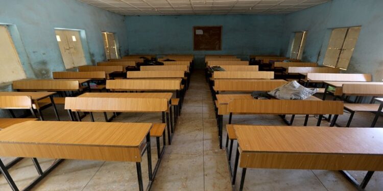 File Image: A view of an empty classroom.