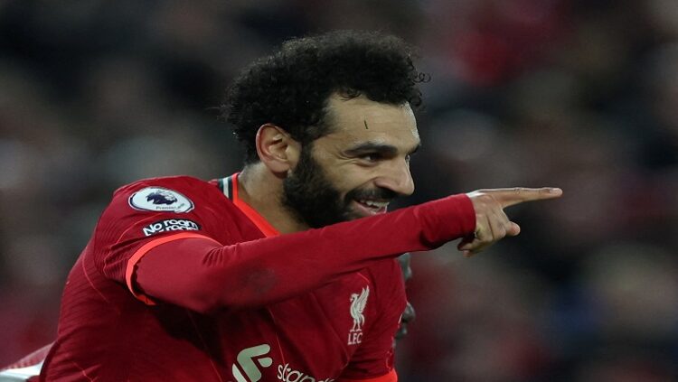 Liverpool's Mohamed Salah celebrates scoring  goal. [File image]