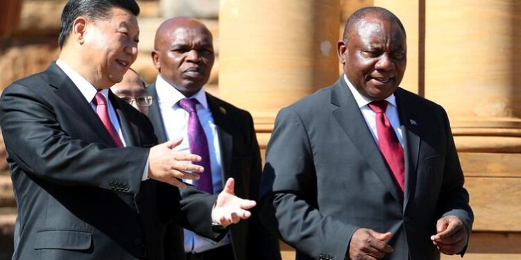 Chinese President Xi Jinping and South African President Cyril Ramaphosa [File image]