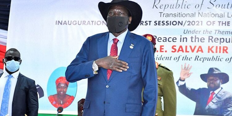 File image: South Sudan's President Salva Kiir is seen at the opening session of parliament in Juba, South Sudan August 30, 2021.