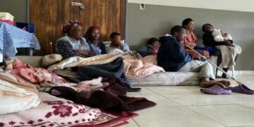 Displaced community members in Nazareth near Pinetown temporarily accommodated at a local community hall.