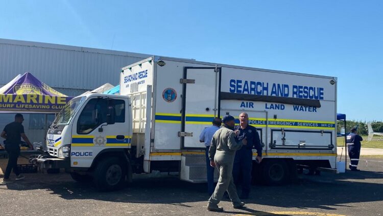 A search and rescue van is seen on this image as the search for missing people continues in KwaZulu-Natal.