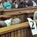 The accused in the Senzo Meyiwa murder trial seen in the dock.