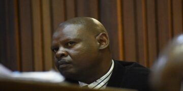 Forensic Investigator, sergeant Thabo Mosia on the witness stand at the Senzo Meyiwa murder trial.