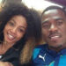The late Senzo Miyewa and Kelly Khumalo pose for a picture