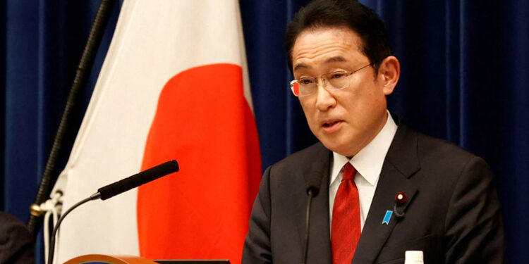 Japan's Prime Minister Fumio Kishida speaks during a news conference at the Prime Minister's official residence, in Tokyo, Japan April 8, 2022.