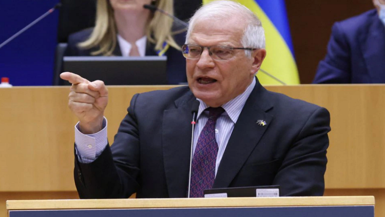 European Union foreign policy chief Josep Borell addresses the special session to debate its response to the Russian invasion of Ukraine, in Brussels, Belgium March 1, 2022.