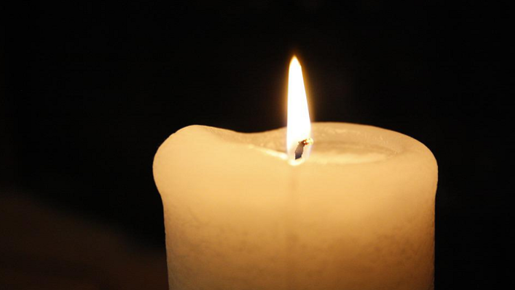 Candle during a funeral.