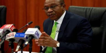 Nigeria's Central Bank Governor Godwin Emefiele briefs the media during the MPC meeting in Abuja, Nigeria January 24, 2020.