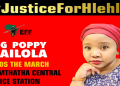 Poster promoting the EEF’s #JUSTICEforHLEHLE march.