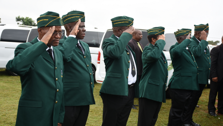 File Photo of military veterans saluting
