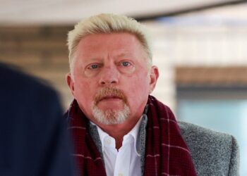 Former tennis player Boris Becker leaves after his bankruptcy offences trial at Southwark Crown Court in London