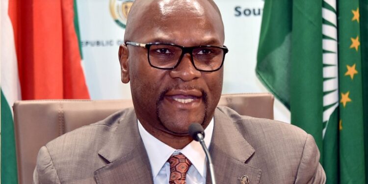 Minister Nathi Mthethwa speaking at an event.