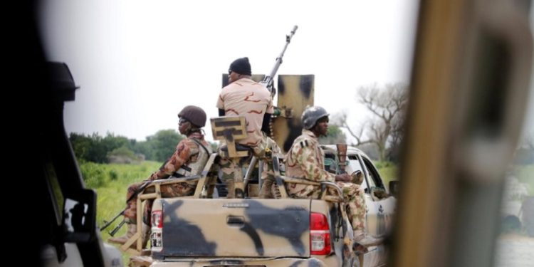 FILE PHOTO: A Nigerian army convoy vehicle in Nigeria.