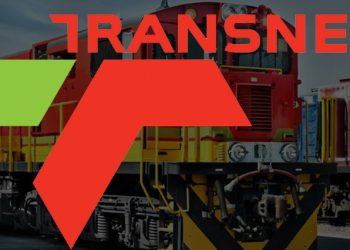 Transnet logo with a train in the background.