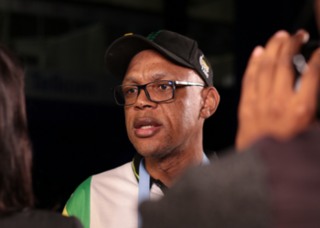 File image: ANC Spokesperson, Pule Mabe speaks to the media.