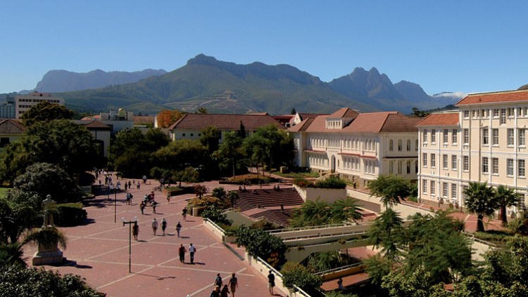 An aerial view of Stellenbosch University.