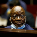 Former South African President Jacob Zuma sits in the dock after recess in his corruption trial in Pietermaritzburg, South Africa, May 26, 2021