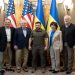 Ukraine's President Volodymyr Zelenskiy poses for a picture with U.S. Senate Minority Leader Mitch McConnell (R-KY), Senator Susan Collins (R-ME), Senator John Barrasso (R-WY) and Senator John Cornyn (R-TX) before a meeting, as Russia's attack on Ukraine continues, in Kyiv, Ukraine May 14, 2022.