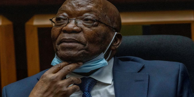 Former South African President Jacob Zuma appears at the High Court in Pietermaritzburg, South Africa, January 31, 2022.