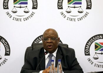 Chairperson of the State Capture Commission Raymond Zondo during one of the hearings in Johannesburg.