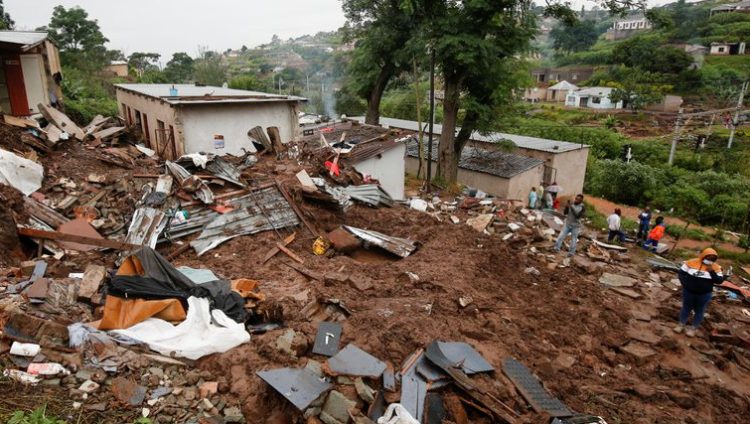 Homes destroyed in during torrential floods which swept through KZN in April