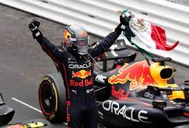 Sergio Perez winning a formula 1 race