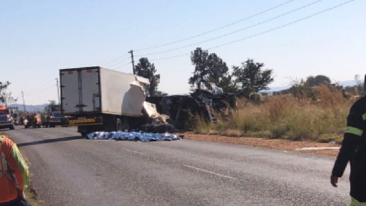 The aftermath of the collision between a truck and a bus in Tshwane, June 10,  2022.