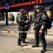 Security forces stand at the site where several people were injured during a shooting outside the London pub in central Oslo, Norway June 25, 2022.
