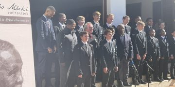 Former President Thabo Mbeki with the Drakensberg Boys Choir