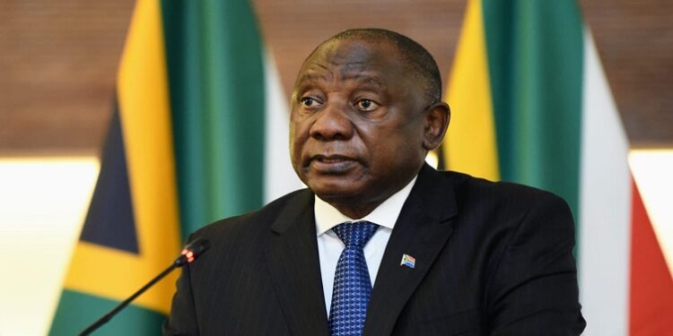 President Cyril Ramaphosa at a conference.