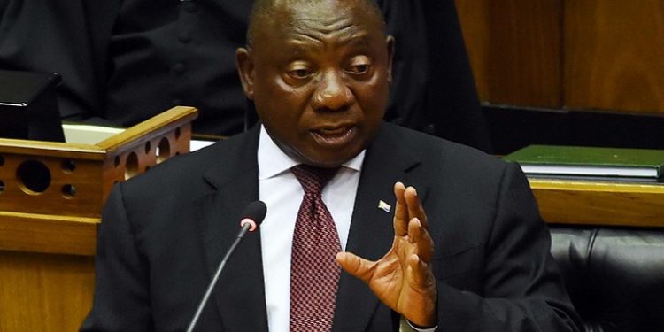 President Cyril Ramaphosa speaking in Parliament