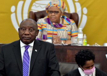 President Cyril Ramaphosa delivering the Budget Vote in Parliament, June 10, 2022.