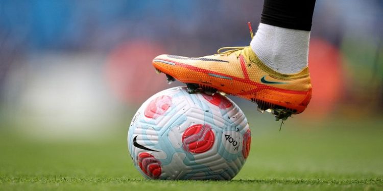 [File Image] A player has a soccer ball under his boots during a match.