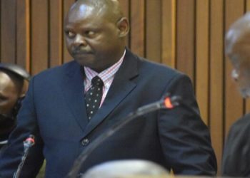 [File Image] Sergeant Thabo Mosia testifying during the Senzo Meyiwa murder trial.