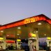 A Shell petrol station seen as the sun goes down