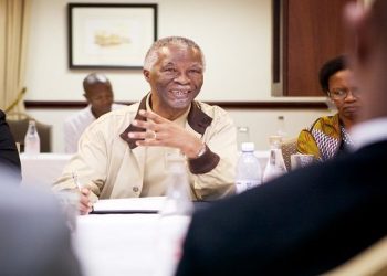 Former South African President, Thabo Mbeki attending African Leadership Network dinner in 2015.