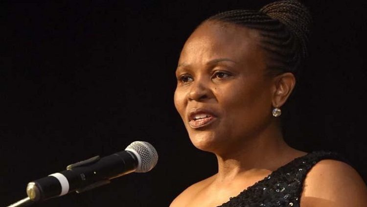 Suspended Public Protector Advocate Busisiwe Mkhwebane addresses Mkhwebane'addresses media.