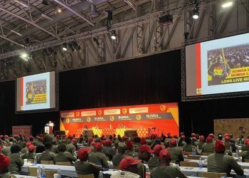 Delegates are seen in attendance at Numsa's National Congress on 28 July 2022 at the Cape Town International Convention Centre.
