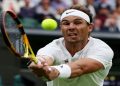 Spain's Rafael Nadal in action during his second-round match against Lithuania's Ricardas Berankis at the All England Lawn Tennis and Croquet Club, London, Britain on 30 June 2022.