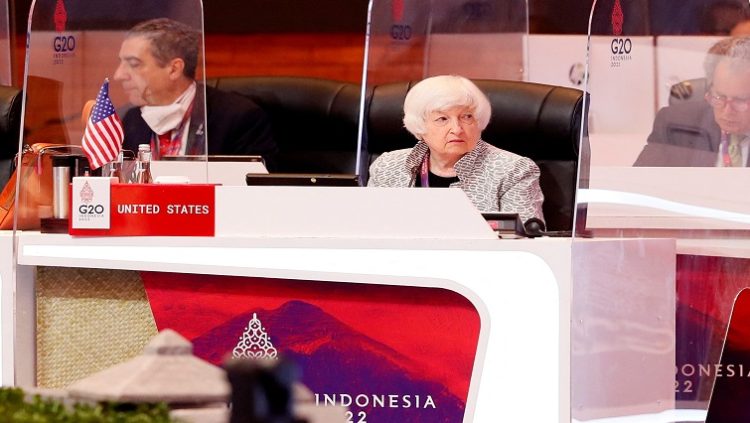 U.S. Treasury Secretary Janet Yellen attends the G20 Finance Ministers and Central Bank Governors Meeting in Nusa Dua, Bali, Indonesia, 15 July 2022.