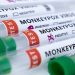 Test tubes labeled monkeypox virus positive