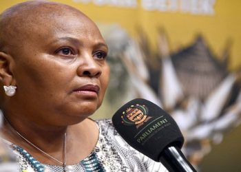 [File Image] National Assembly Speaker Nosiviwe Mapisa-Nqakula holds a hybrid media briefing on preparations to host the 2022 State of the Nation Address.
