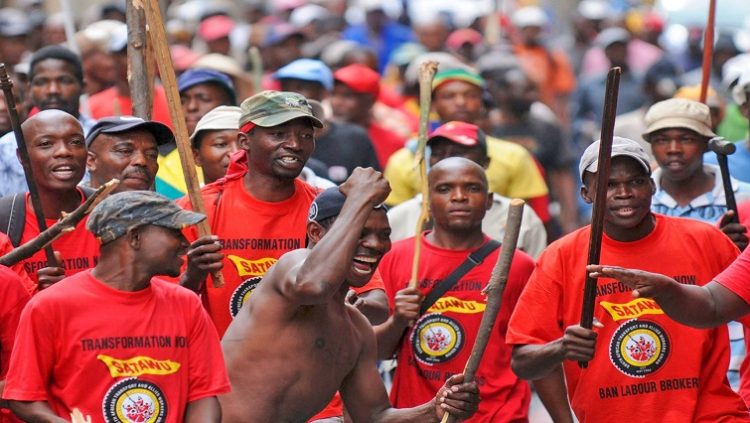 [File Image]: Striking Satawu members march through the streets of Johannesburg, February 15, 2011
