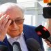 Former FIFA President Sepp Blatter talks to the media as he arrives at the Swiss Federal Criminal Court in Bellinzona, Switzerland July 8, 2022.