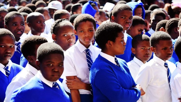 School children at an assembly.